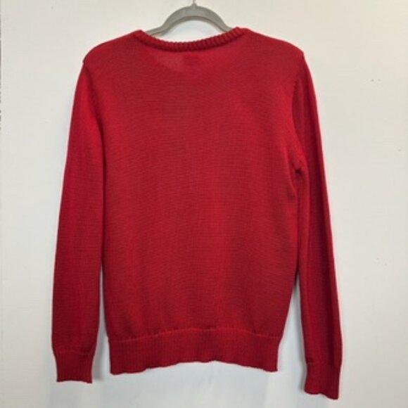 Disney Mickey Mouse Knit Sweater XL Red Black Crewneck - Picture 5 of 9